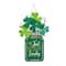 Glitzhome® 16" St. Patrick's Wooden Mason Jar with Shamrock Door Hanger
